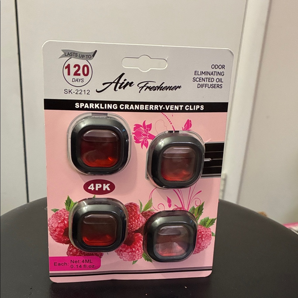 Sparkling Cranberry Vent Clips - Red
